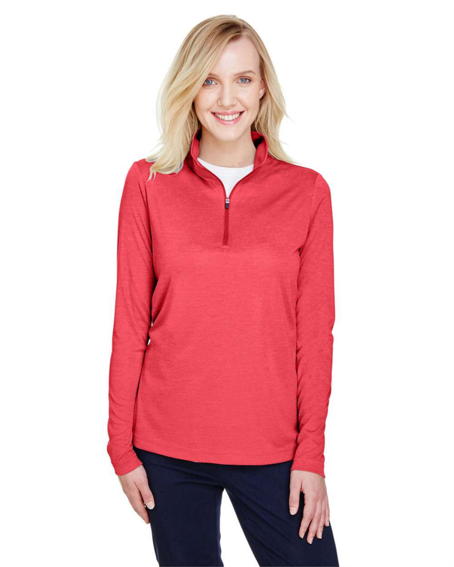 Ladies' Zone Sonic Heather Performance Quarter-Zip Pullover ─ Team 365 - TT31HW