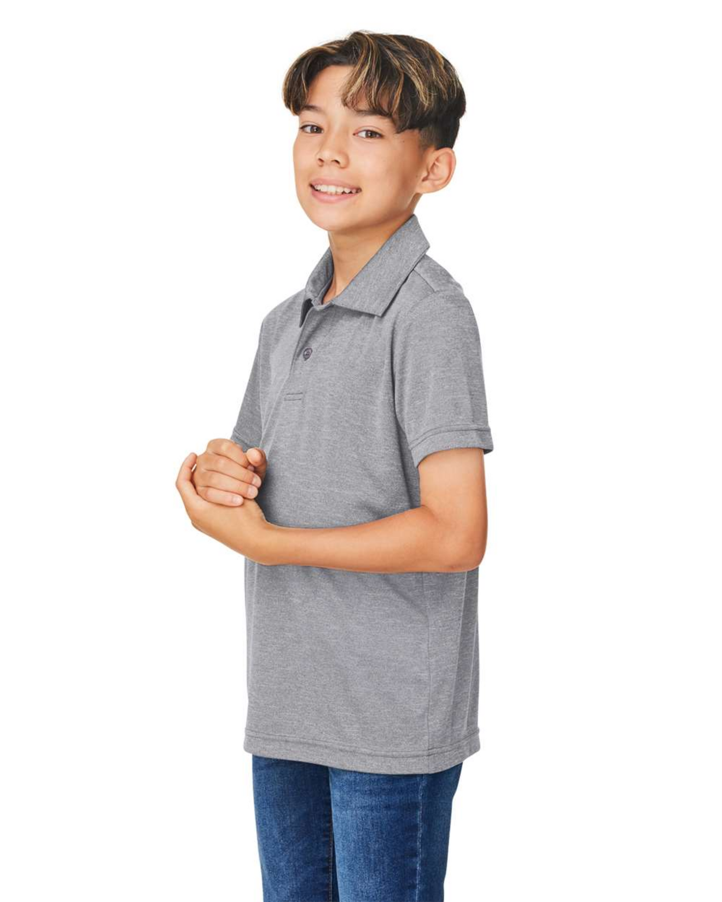 Youth Zone Sonic Heather Performance Polo ─ Team 365 - TT51HY