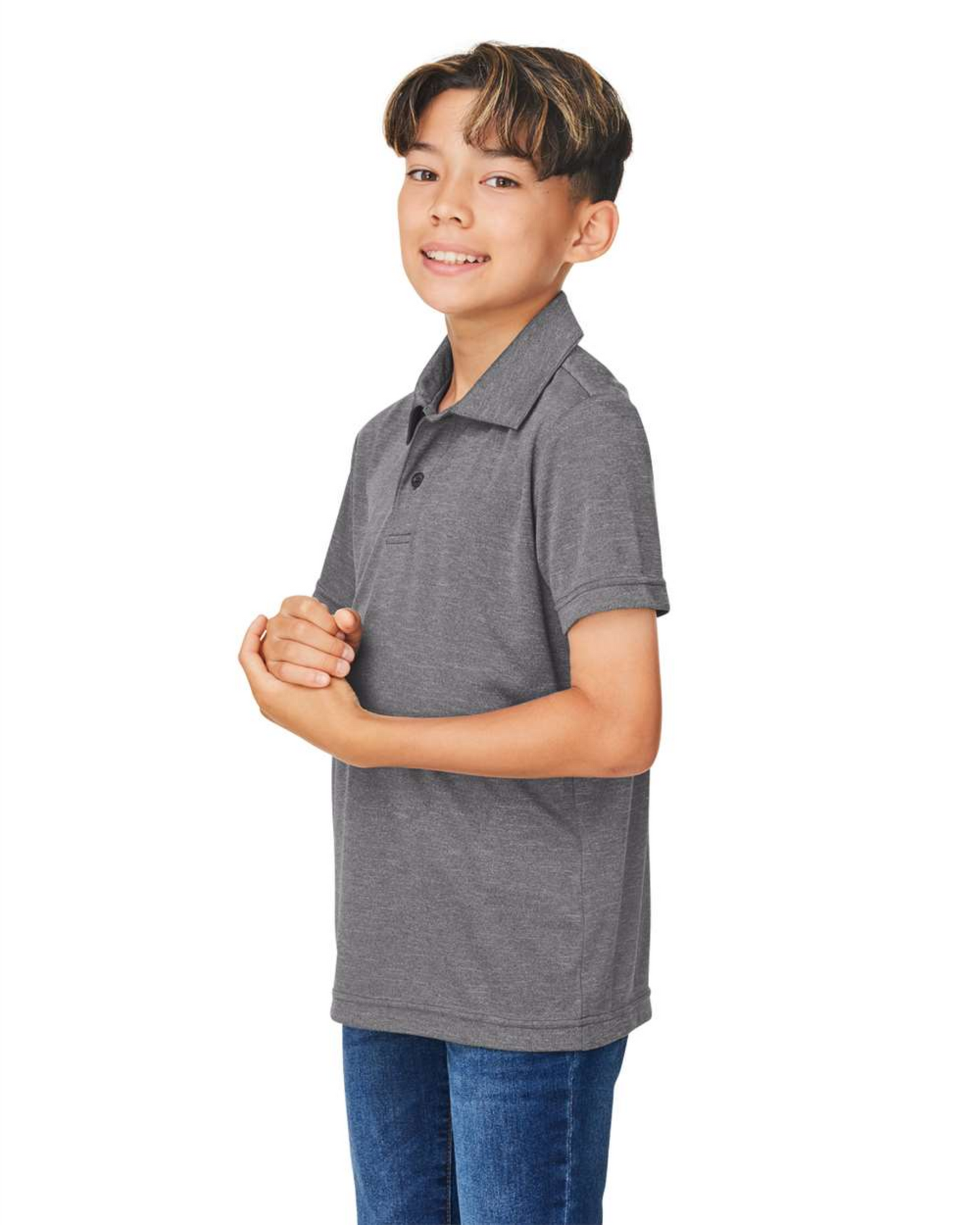 Youth Zone Sonic Heather Performance Polo ─ Team 365 - TT51HY