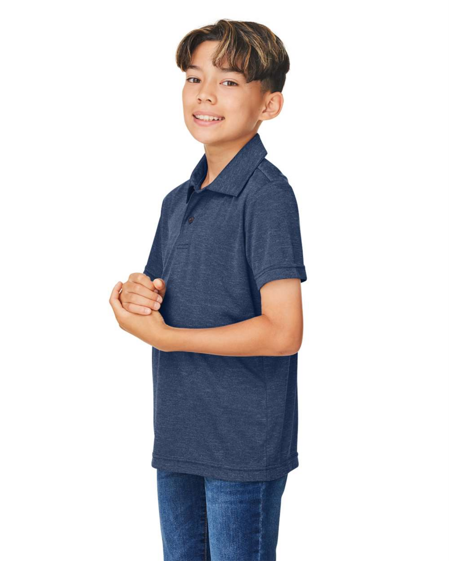 Youth Zone Sonic Heather Performance Polo ─ Team 365 - TT51HY