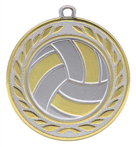 Volleyball Medal 2-Tone Sport, Silver/Gold