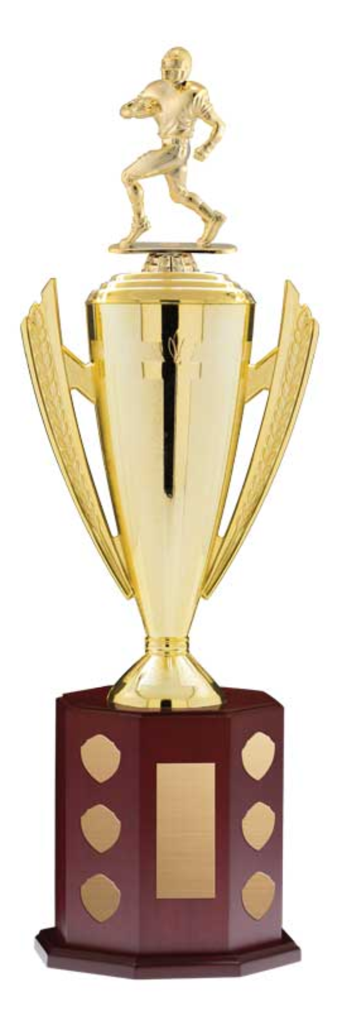Victory Series Cup with Lid - Octagonal Mahogany Finish Base - 24" Annual trophy - WTP8741