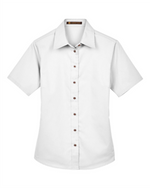 Ladies' Easy Blend Short Sleeve Twill Dress Shirt with Stain-Release -Harriton M500SW