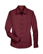 Ladies' Easy Blend™ Long Sleeve Twill Dress Shirt with Stain-Release -Harriton M500W