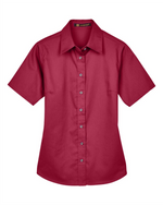Ladies' Easy Blend Short Sleeve Twill Dress Shirt with Stain-Release -Harriton M500SW