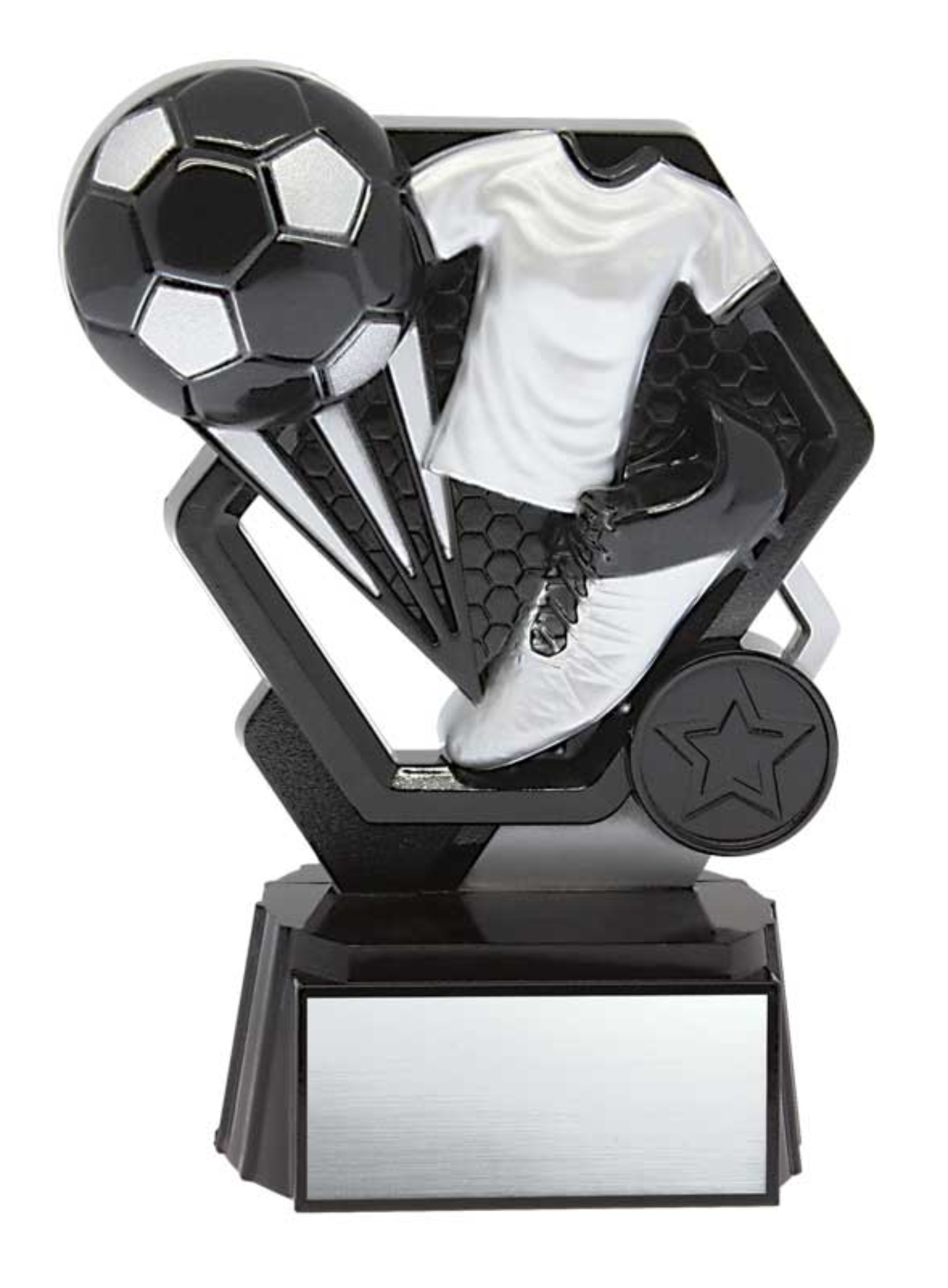 Soccer Thunder Trophy Black/Silver 5.75’’