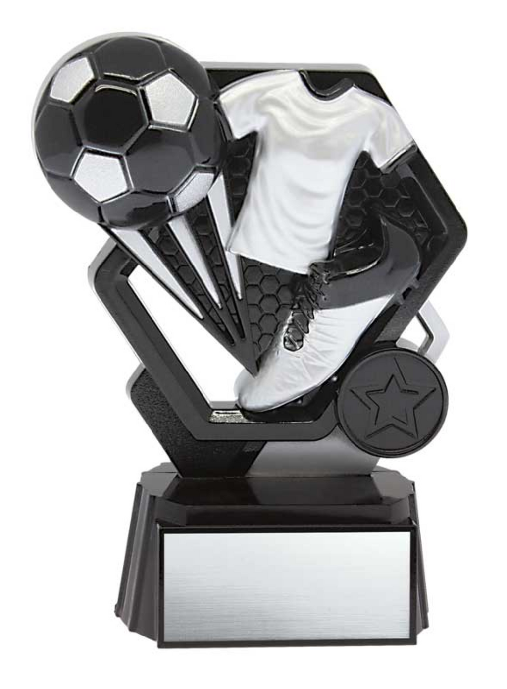 Soccer Thunder Trophy Black/Silver 5.75’’