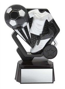 Soccer Thunder Trophy Black/Silver 5.75’’