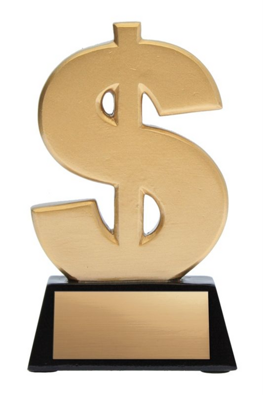 Dollar Sign Resin 4.5"