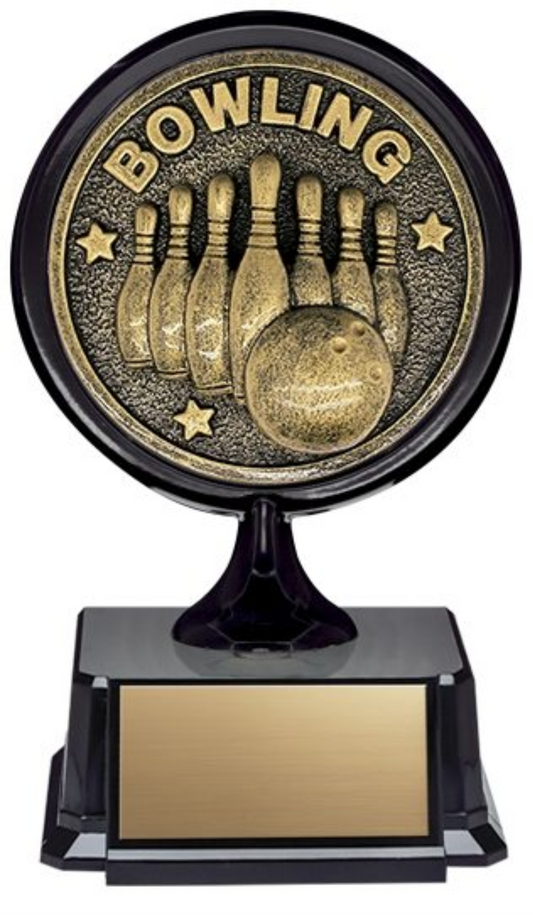 Trophée Bowling Résine – Boule Explosive 5,5 Pouces, Gravure Offerte – XP104
