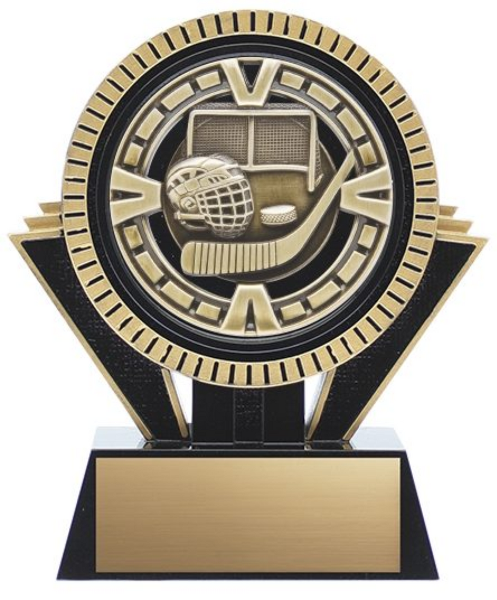 Apex Series Trophy with Varsity medal insert - Black/Gold 5’’