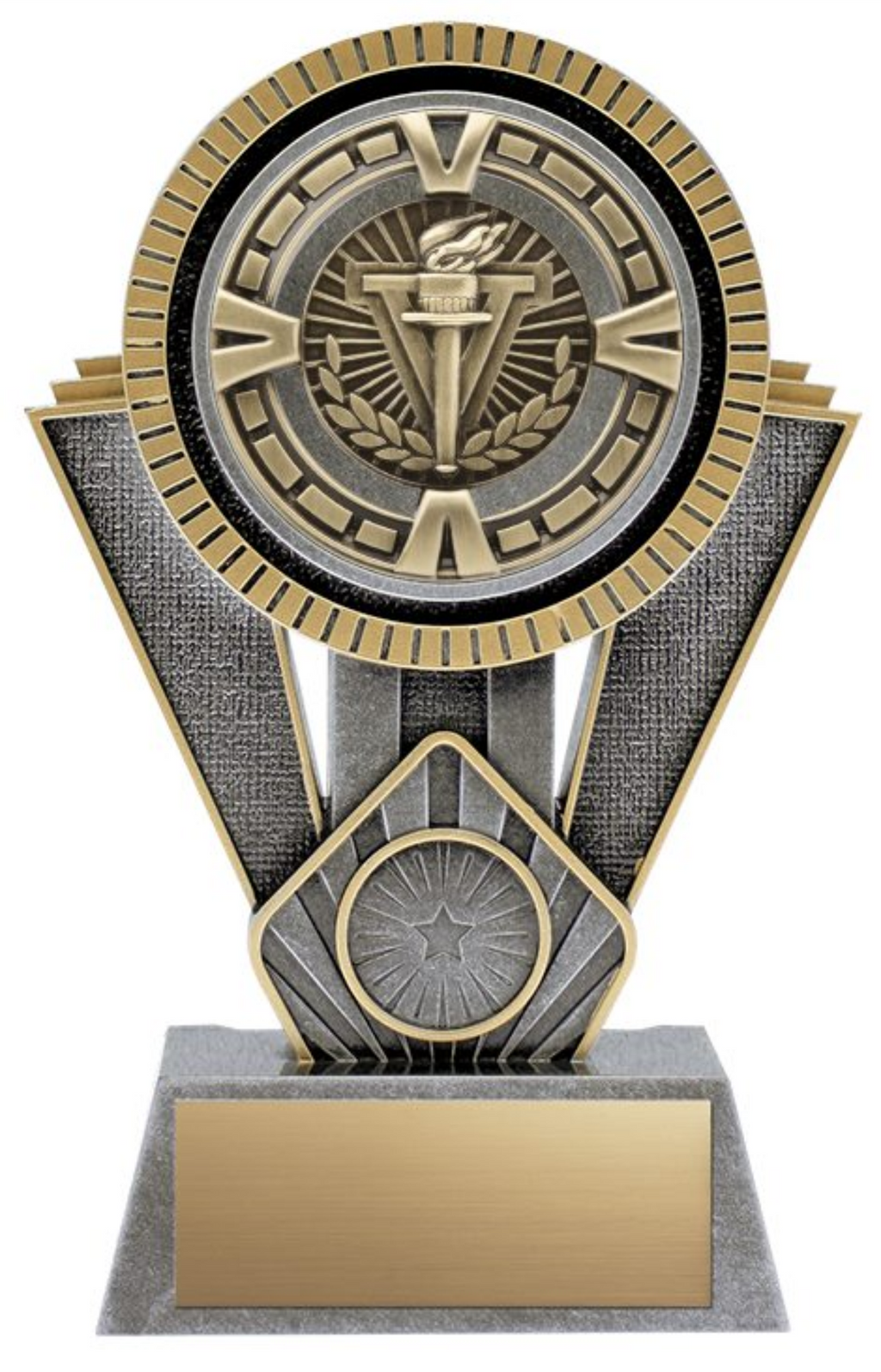 Apex Series Trophy with Varsity medal insert - Silver/Gold 7’’