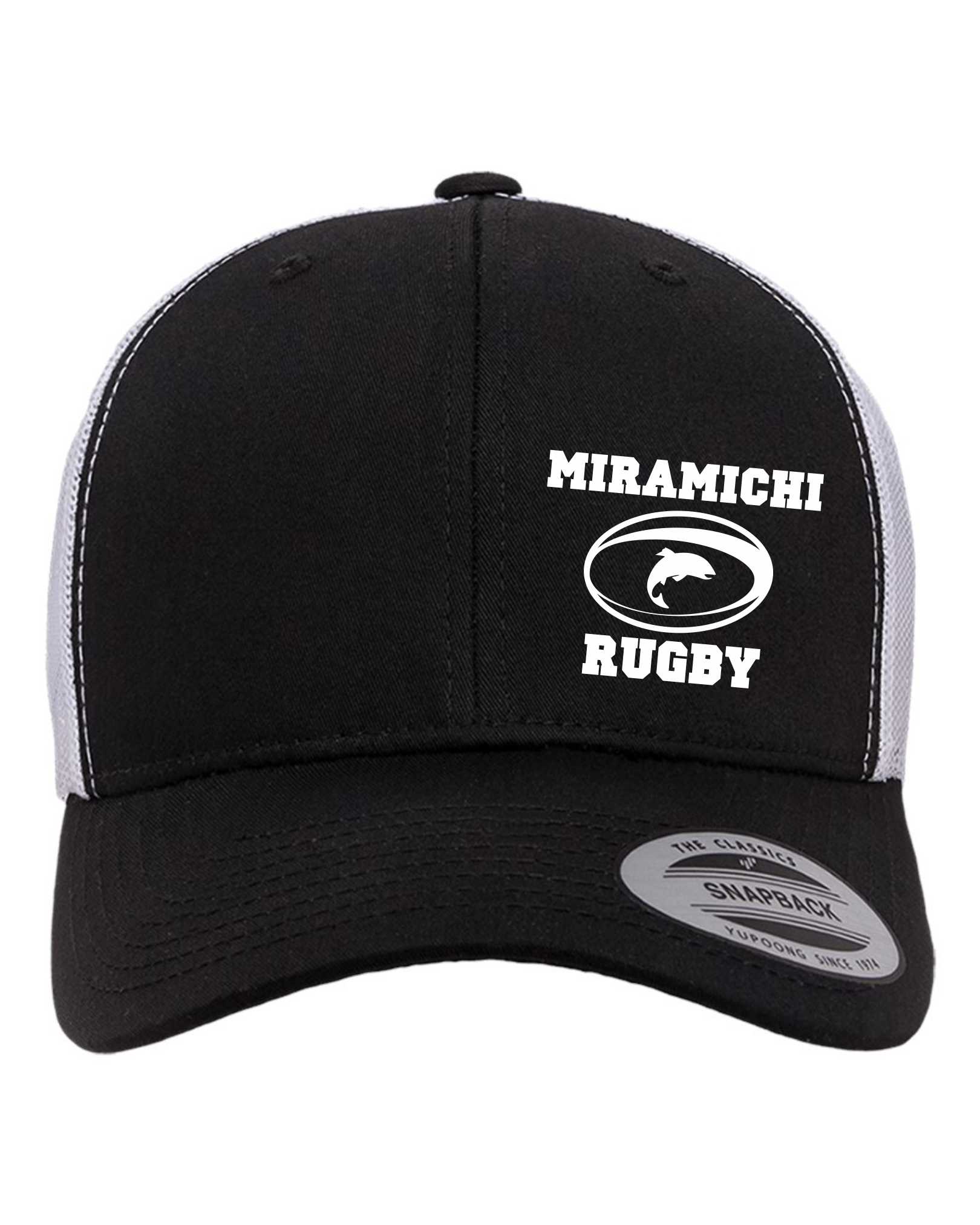 Miramichi Rugby Black/White Snapback Hat River Signs