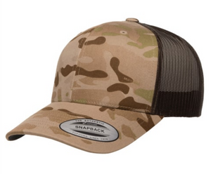 Snapback Hat - Meshback Retro Trucker Multicam - Yupoong YU6606