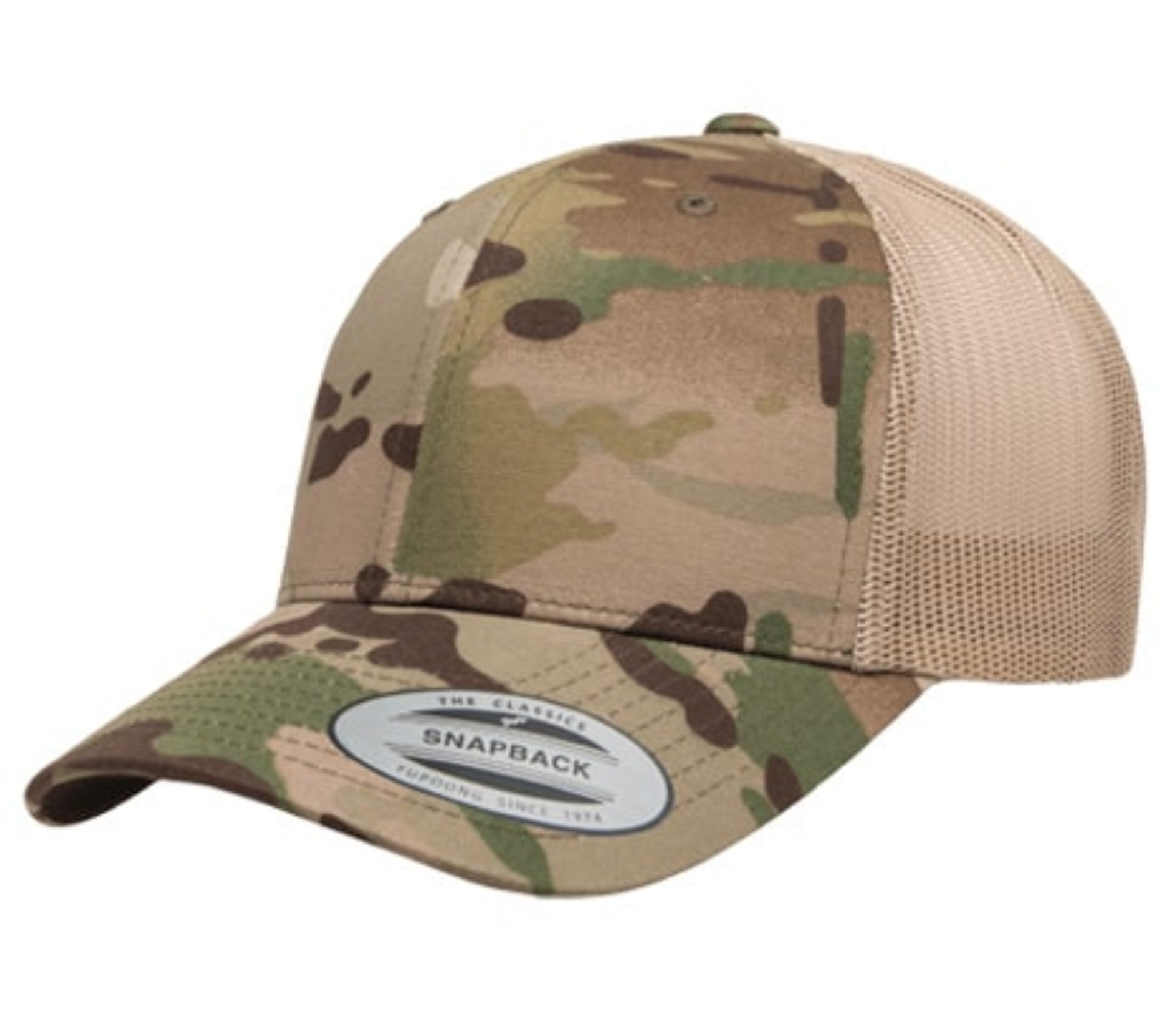 Snapback Hat - Meshback Retro Trucker Multicam - Yupoong YU6606