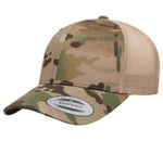Snapback Hat - Meshback Retro Trucker Multicam - Yupoong YU6606
