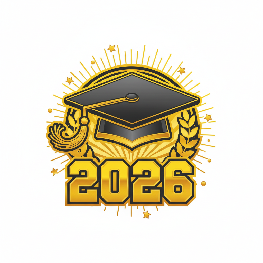 grad symbol for 2026 including yellow/gold colour