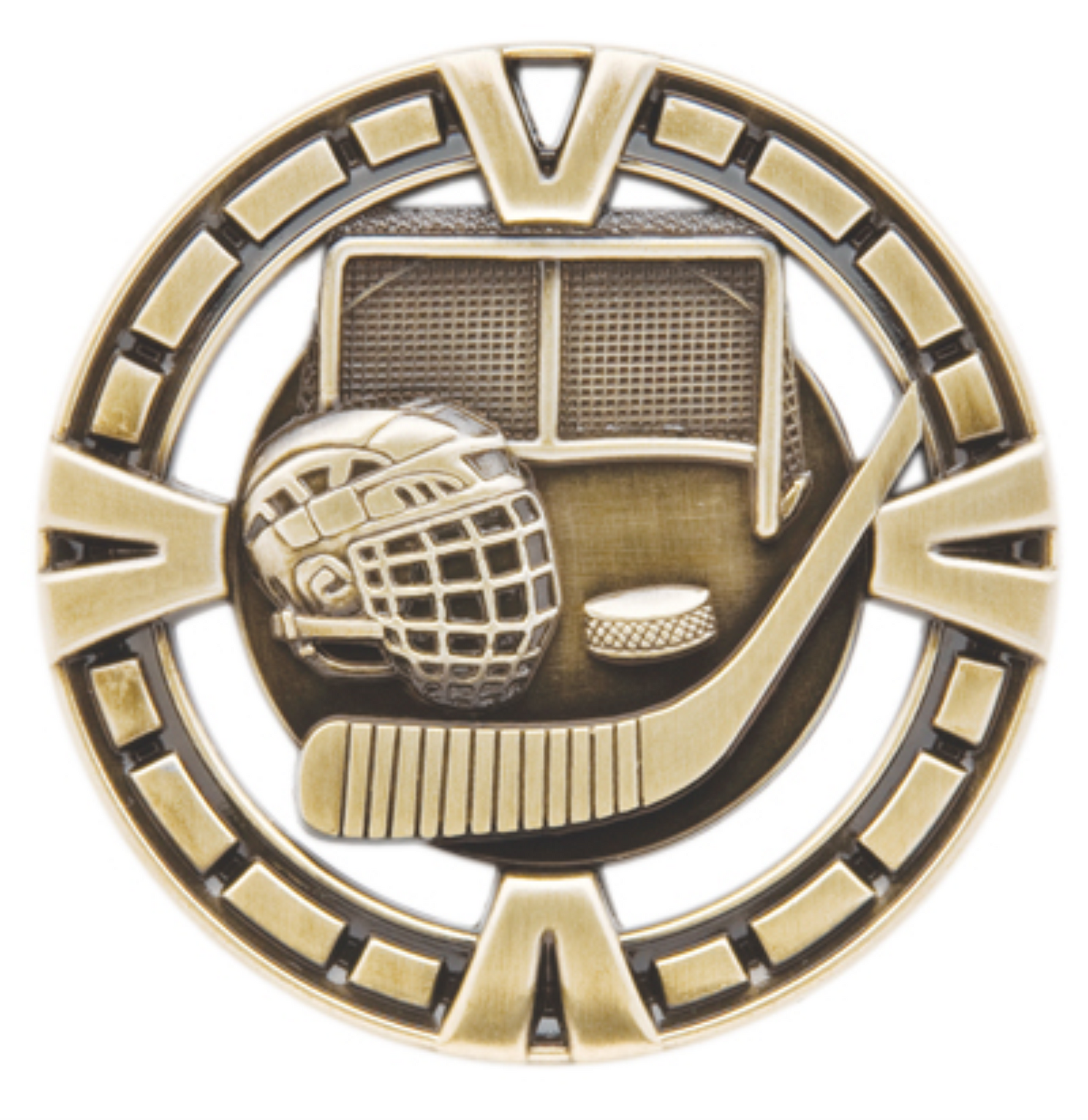 Apex Series Trophy with Varsity medal insert - Black/Gold 5’’