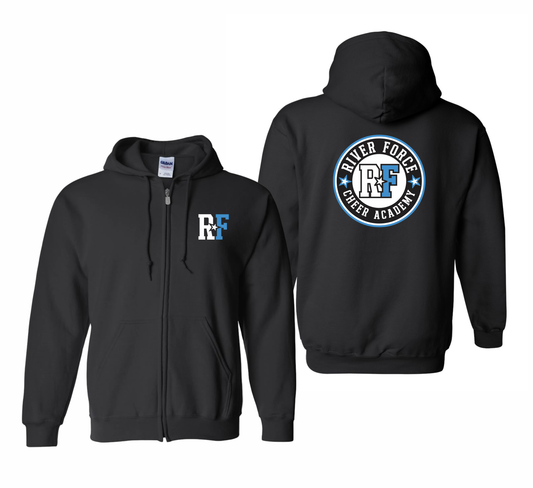 Heavy Blend Full-Zip Hoodie - Black - River Force Cheer Academy