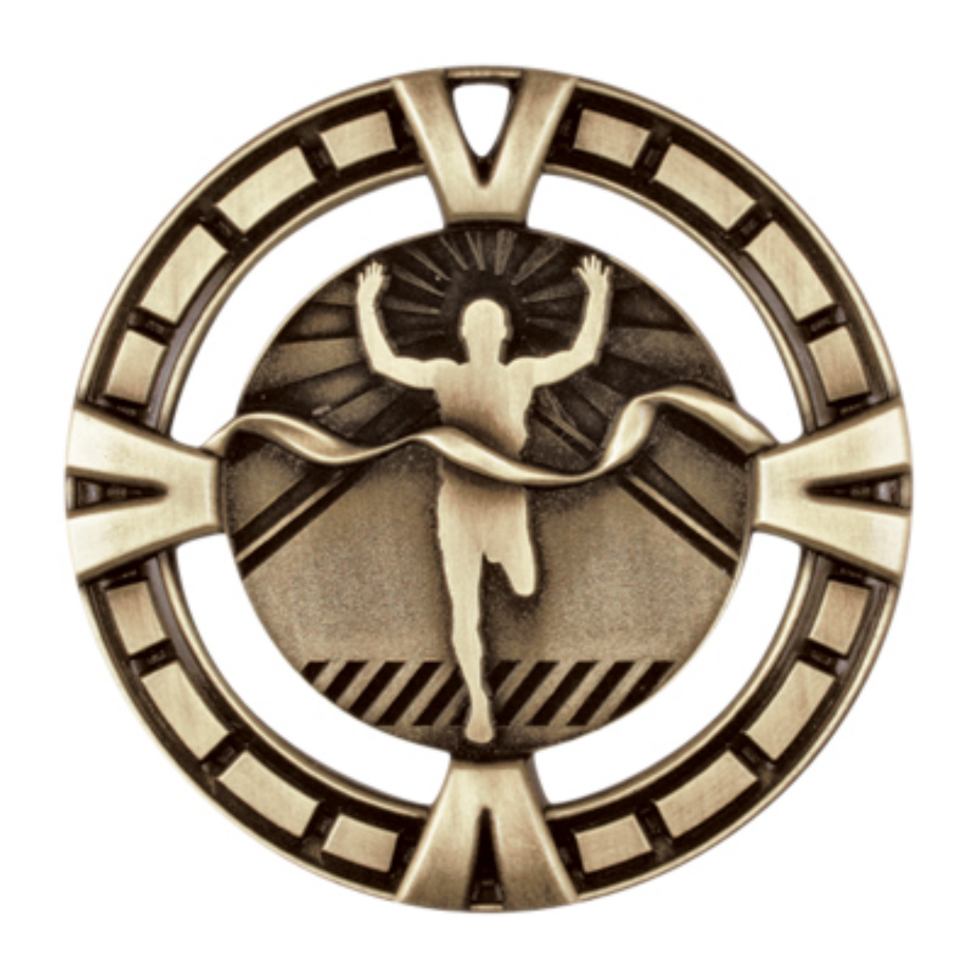 Apex Series Trophy with Varsity medal insert - Black/Gold 5’’