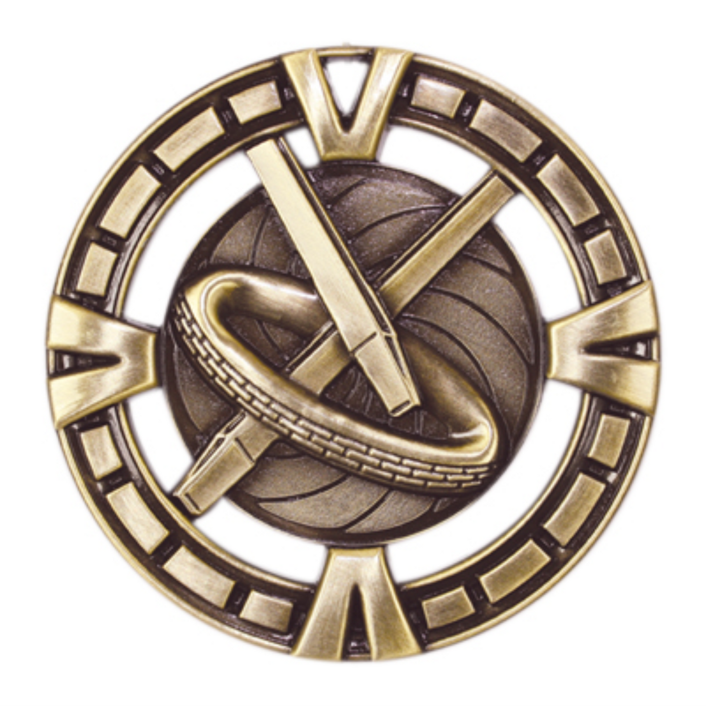 Apex Series Trophy with Varsity medal insert - Black/Gold 5’’