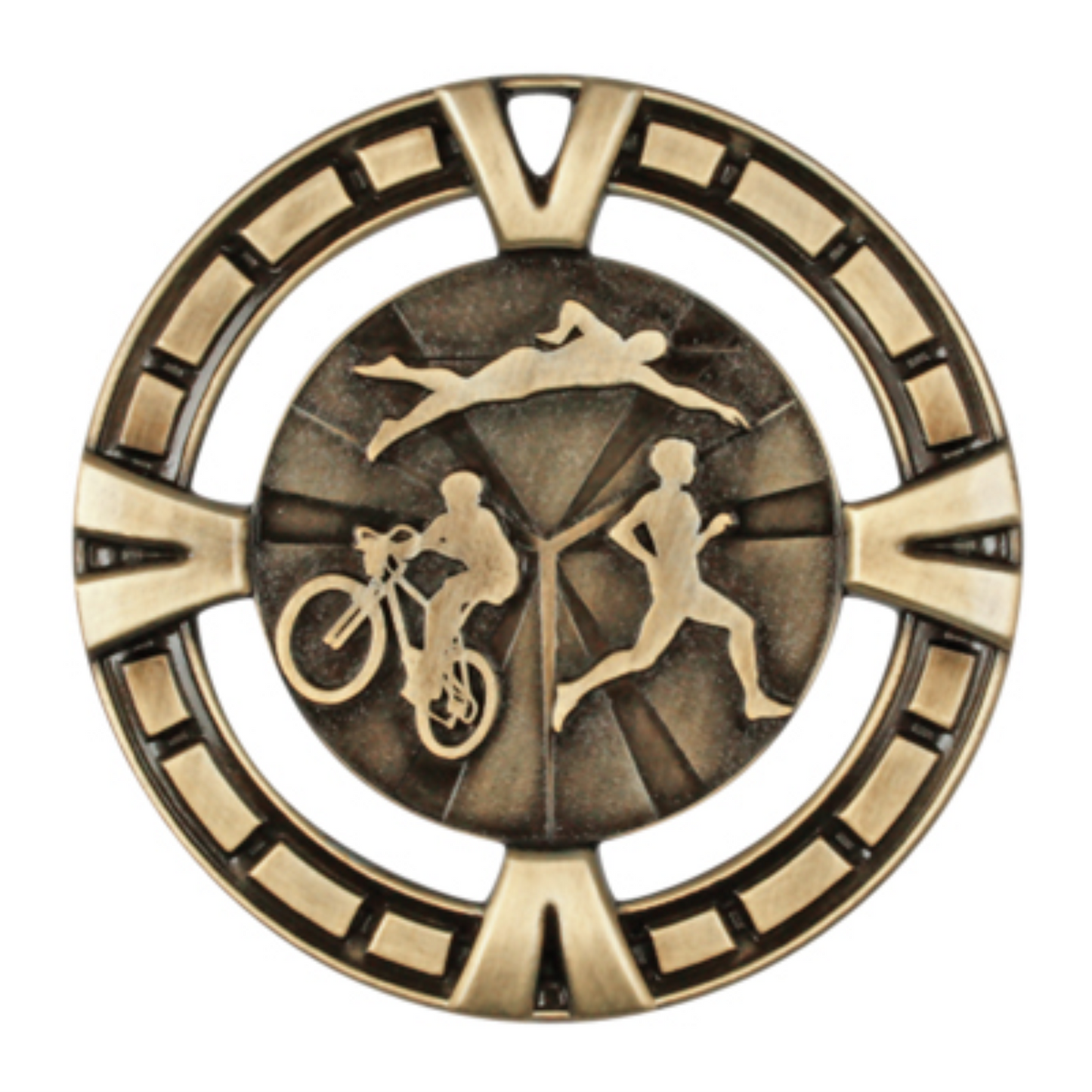 Apex Series Trophy with Varsity medal insert - Black/Gold 5’’