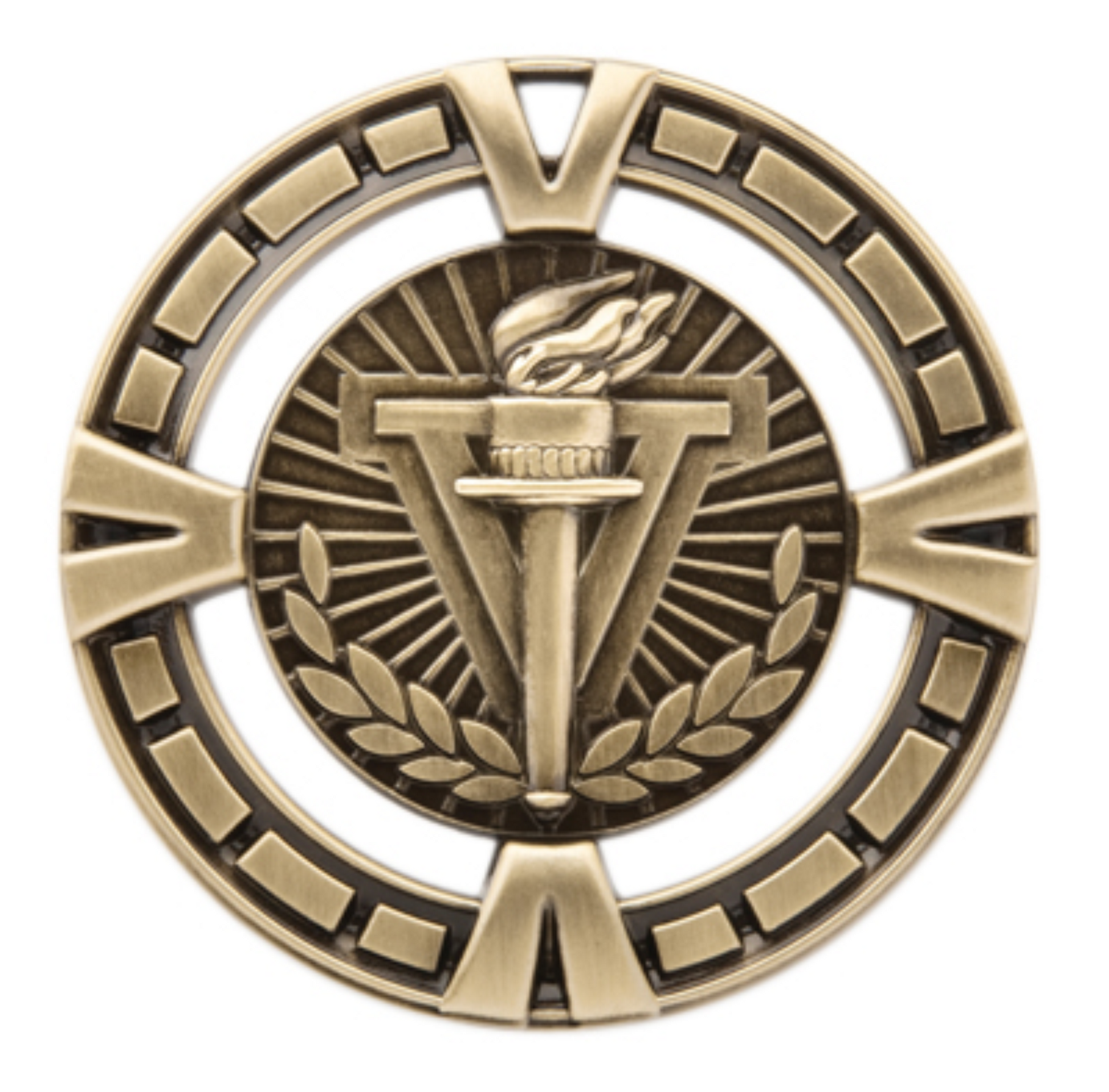 Apex Series Trophy with Varsity medal insert - Black/Gold 5’’