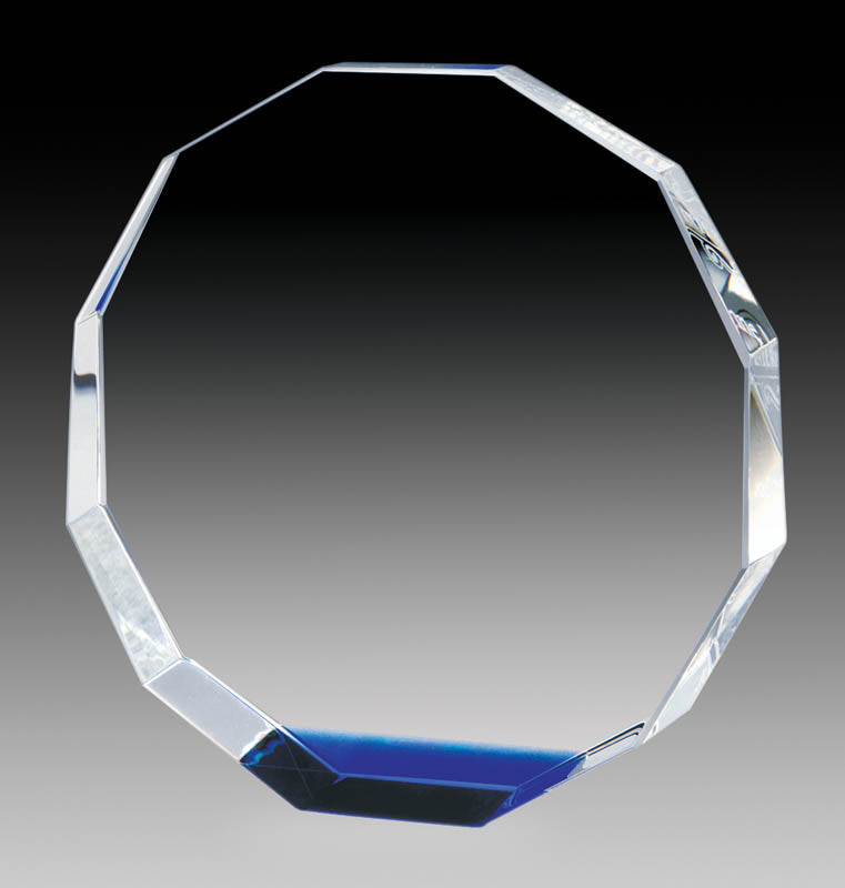 Crystal - Octagon With Blue Accent