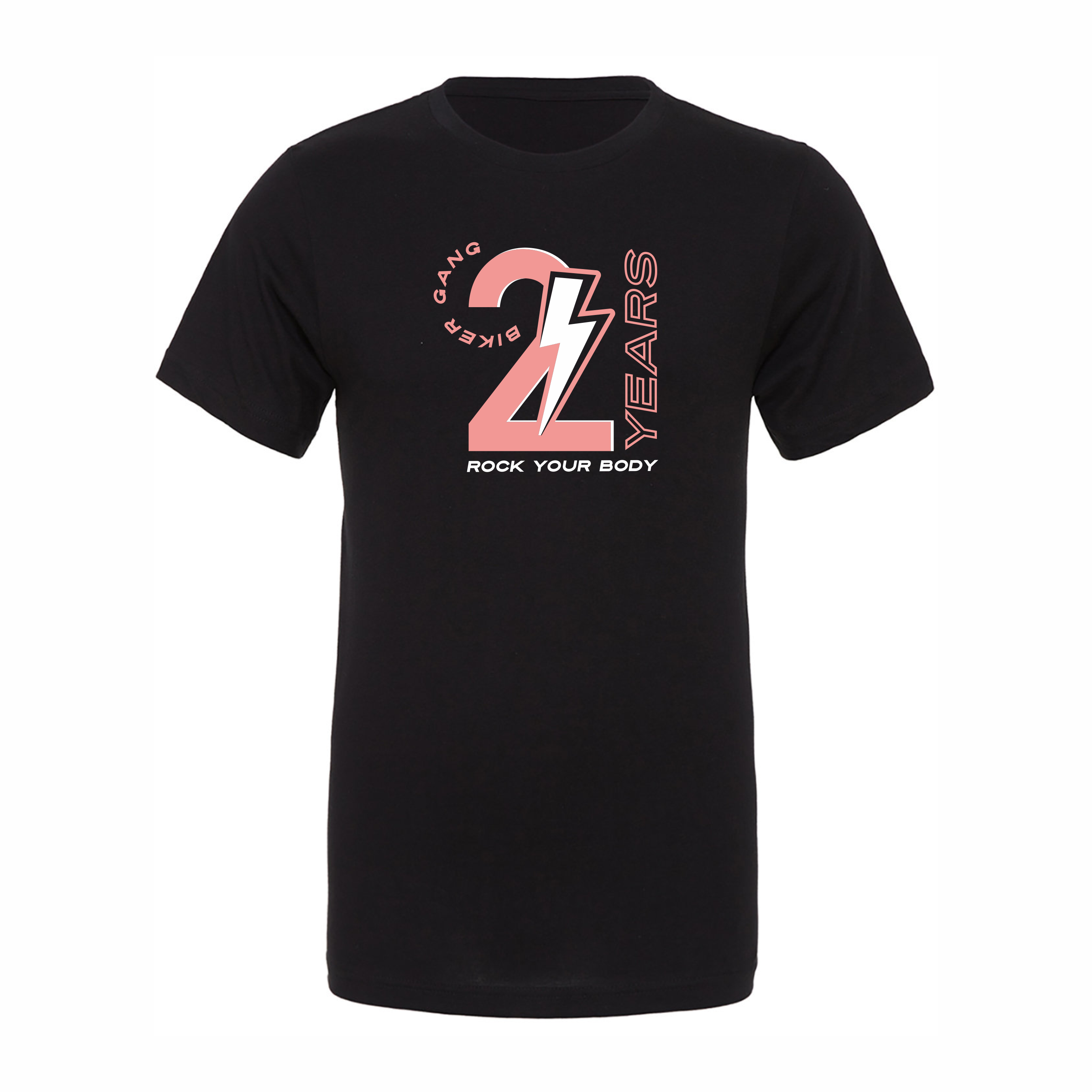 Rock Your Body - 2 Year Biker Gang - Bella Unisex Poly-Cotton Short-Sleeve T-Shirt - Black 3650