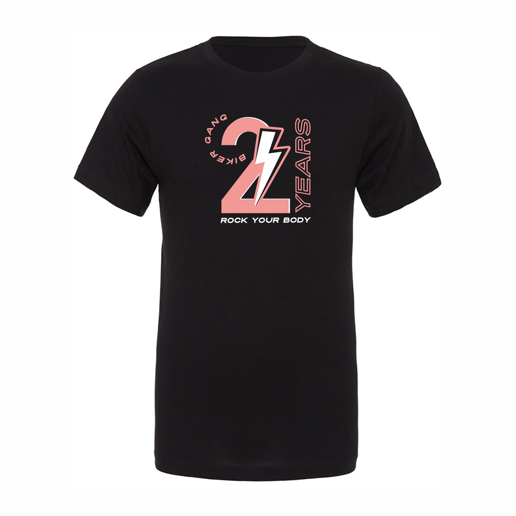 Rock Your Body - 2 Year Biker Gang - Bella Unisex Poly-Cotton Short-Sleeve T-Shirt - Black 3650