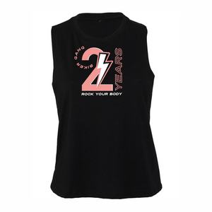 Rock Your Body - 2 Year Biker Gang - Bella Ladies' Racerback Cropped Tank Black - 6682