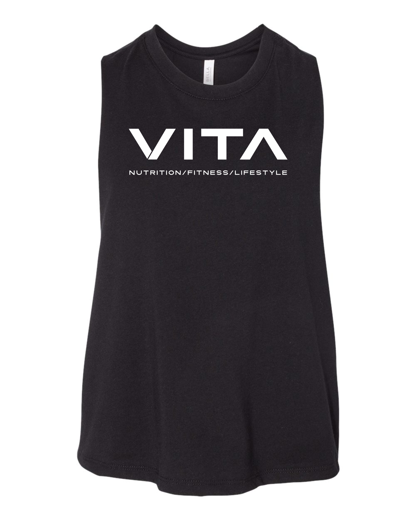 VITA - Racerback Black Cropped Tank - Black