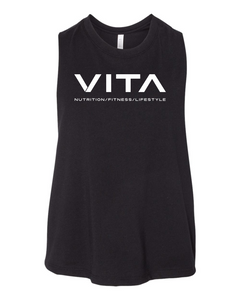 VITA - Racerback Black Cropped Tank - Black