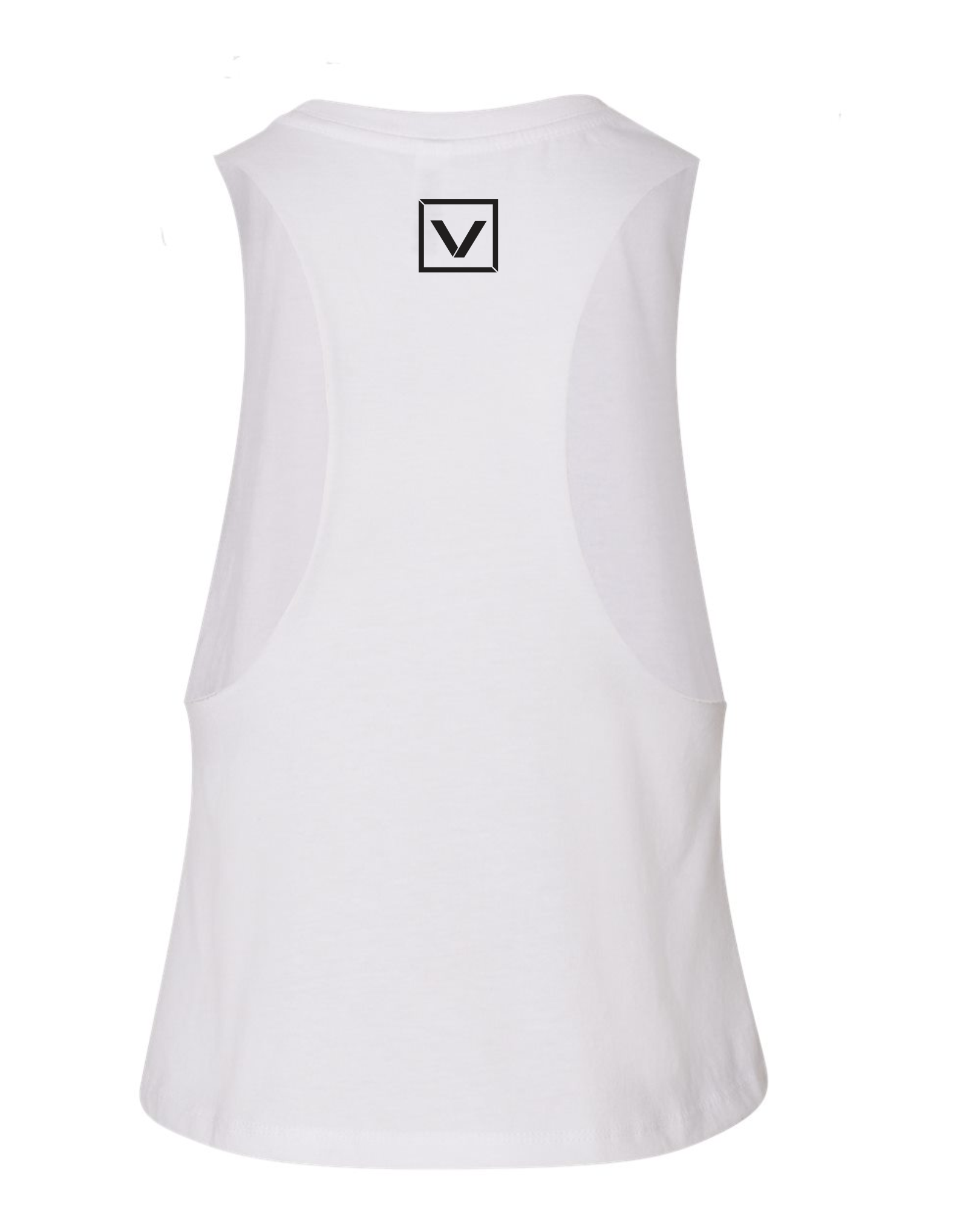 VITA - Racerback Black Cropped Tank - White