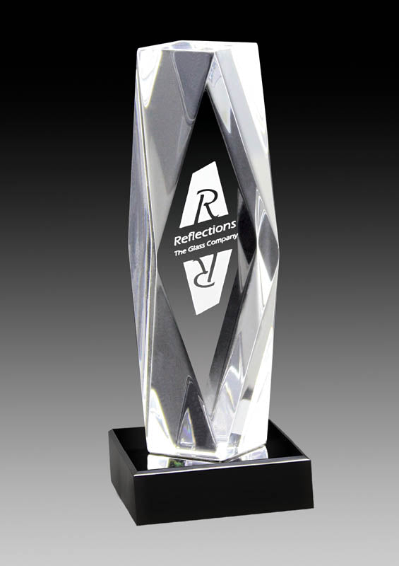 Executive Series - Acrylic Clear Pillar Beveled With Black Base