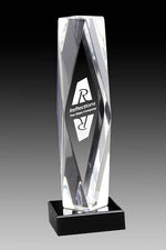 Executive Series - Acrylic Clear Pillar Beveled With Black Base