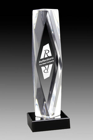 Executive Series - Acrylic Clear Pillar Beveled With Black Base