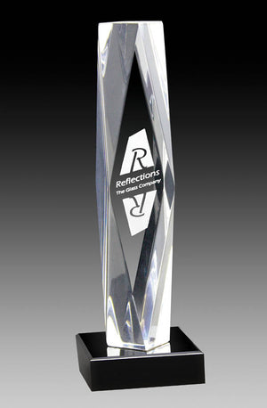 Executive Series - Acrylic Clear Pillar Beveled With Black Base