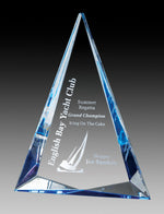 Prism Series - Acrylic Blue & Gold Foil Edge Pyramid