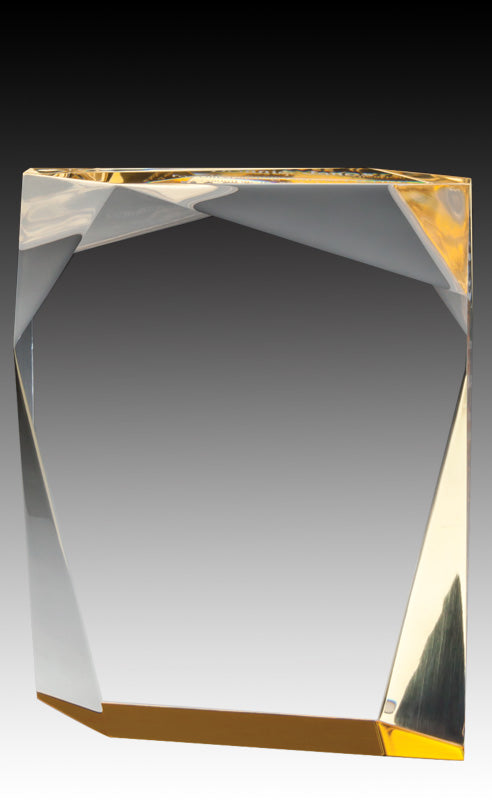 Prism Series - Acrylic Blue & Gold Foil Edge Block