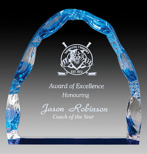 Prism Series - Acrylic Clear Iceberg Blue & Gold Foil Base