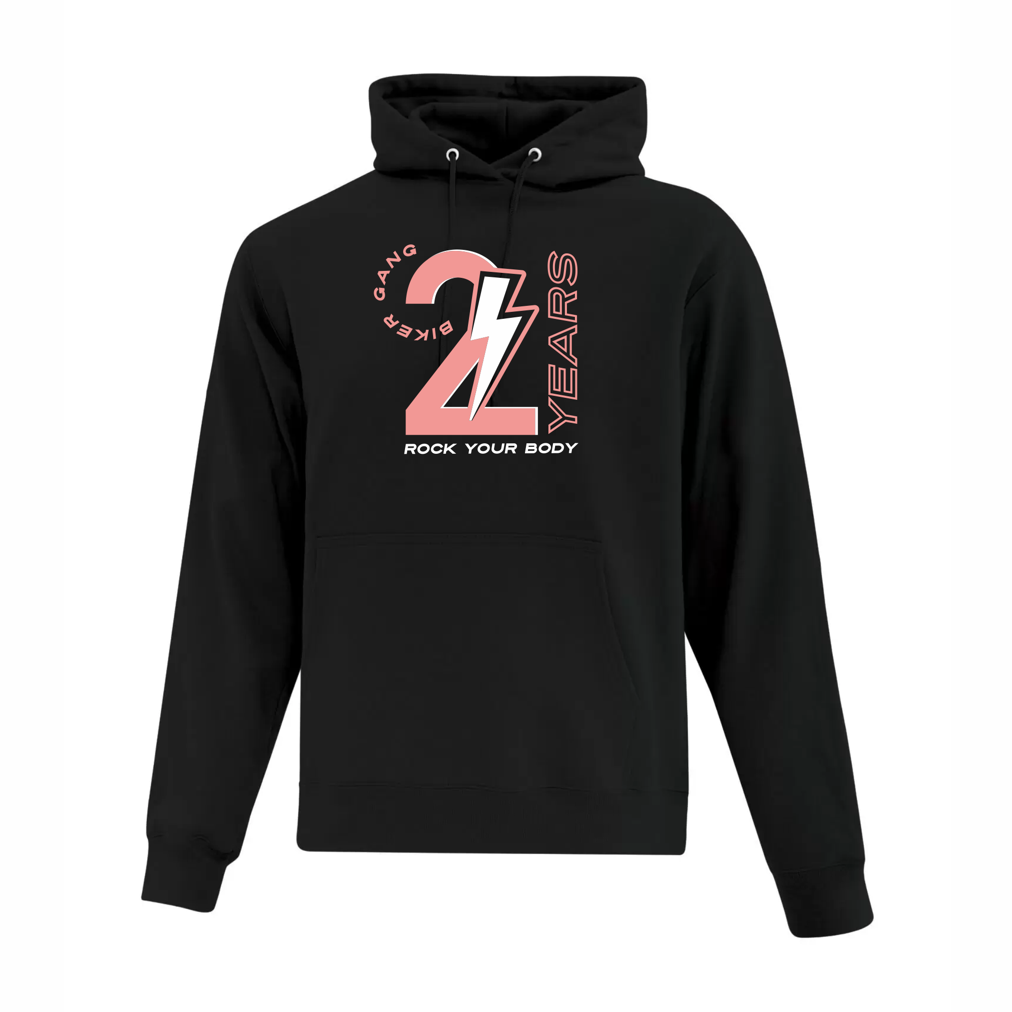 Rock Your Body - 2 Year Biker Gang - Everyday Fleece Hooded Sweatshirt Black - ATCF2500