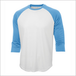 Adult Baseball Shirt White-Carolina Blue