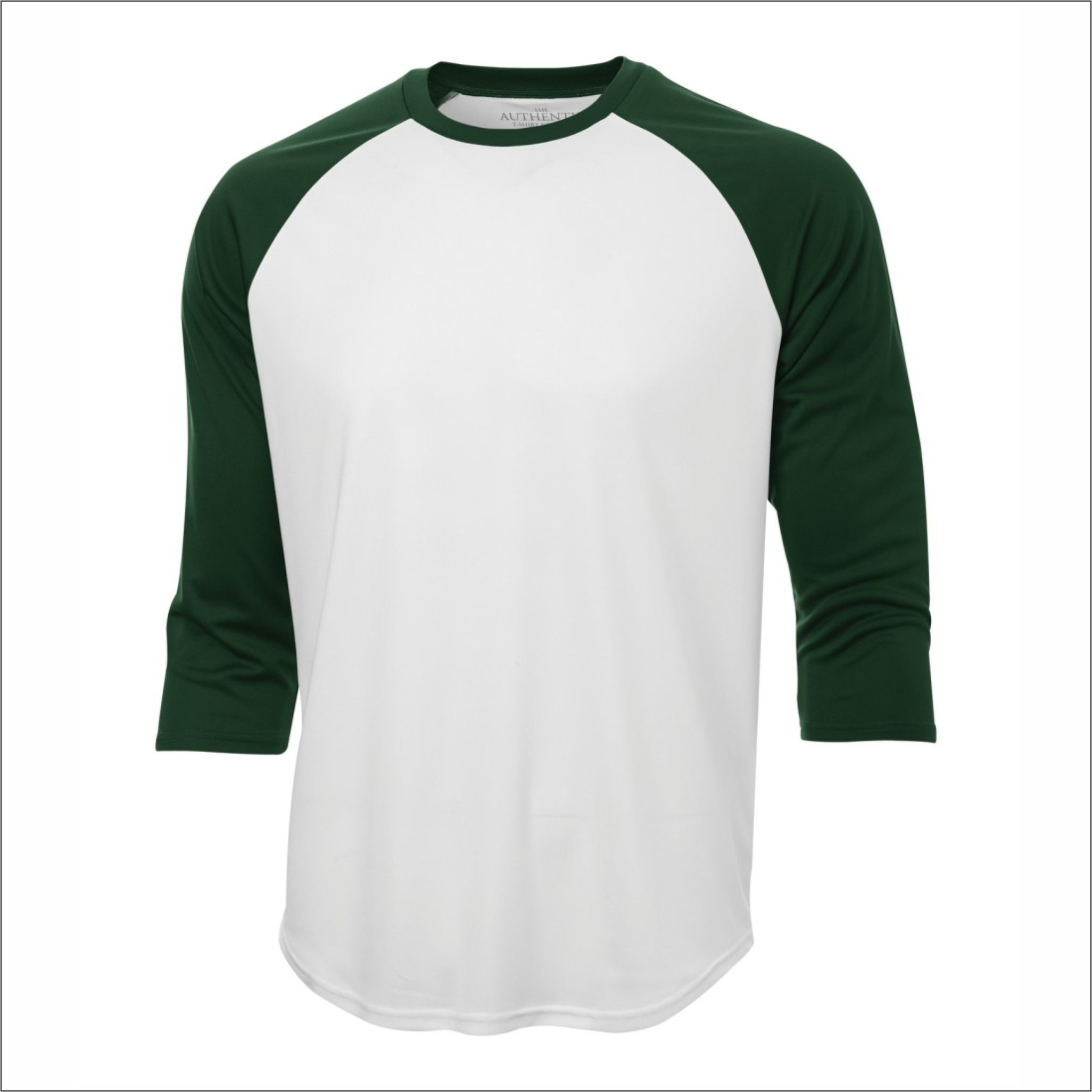 Adult Baseball Shirt - Polyester  White-Forest Green