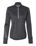 Brushed Terry Heathered Quarter-Zip Ladies Pullover - Adidas A285