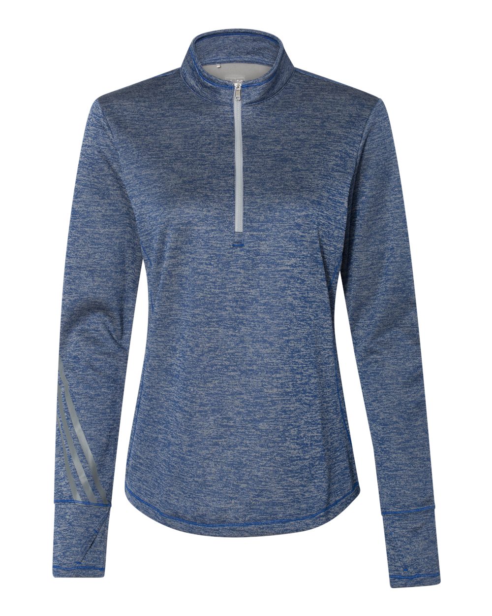 Brushed Terry Heathered Quarter-Zip Ladies Pullover - Adidas A285