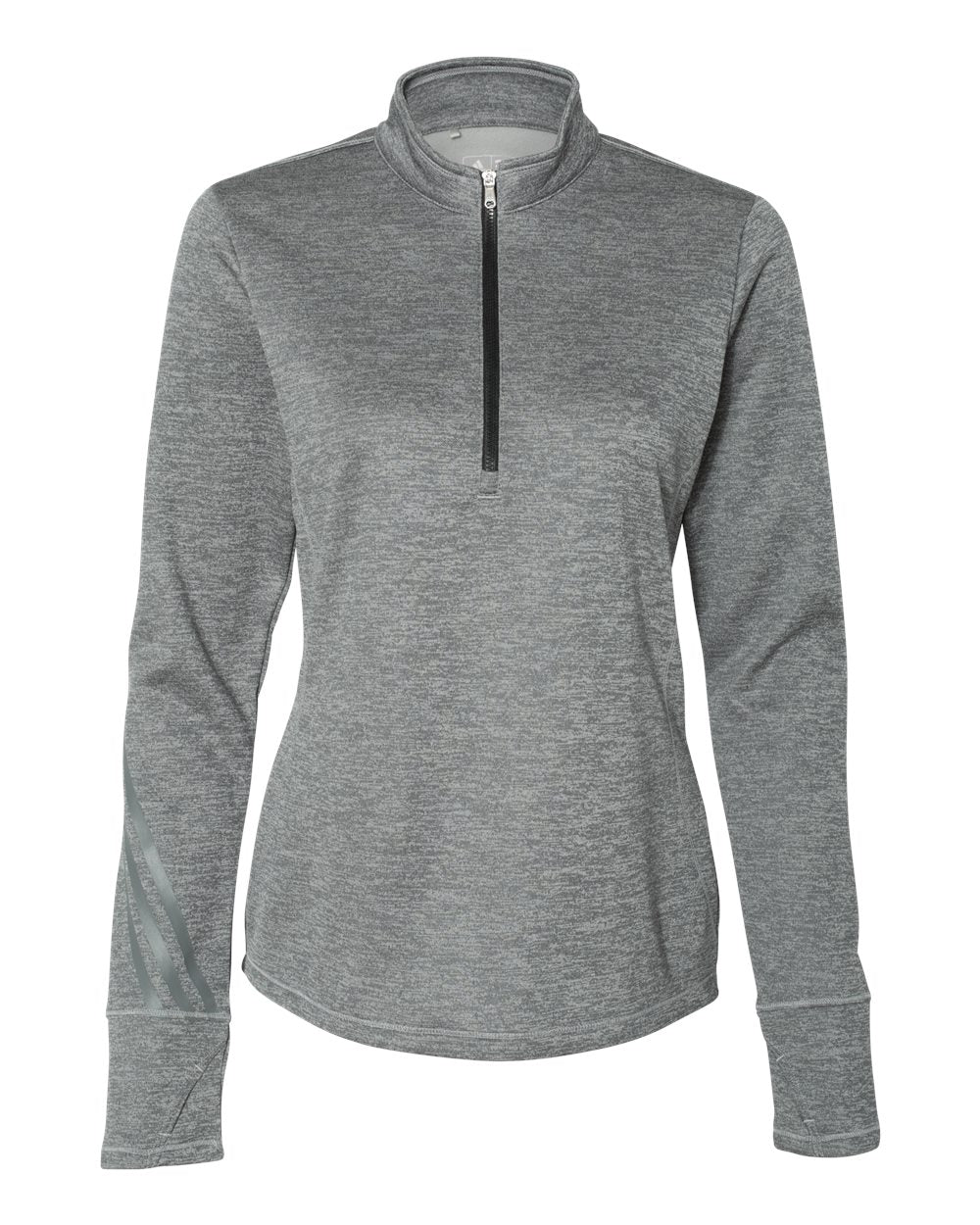 Brushed Terry Heathered Quarter-Zip Ladies Pullover - Adidas A285