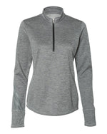 Brushed Terry Heathered Quarter-Zip Ladies Pullover - Adidas A285