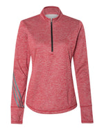 Brushed Terry Heathered Quarter-Zip Ladies Pullover - Adidas A285