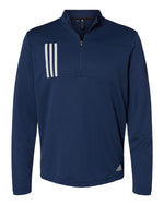 3-Stripes Double Knit Quarter-Zip Men’s Pullover - Adidas A482